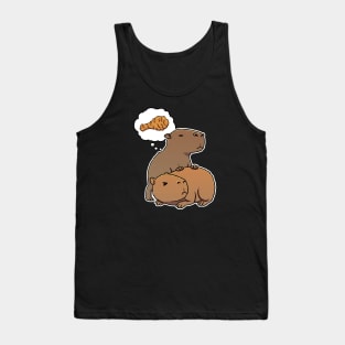 Capybara hungry for Fried Chicken Drumstick Tank Top